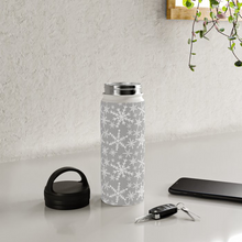 Load image into Gallery viewer, Gray Snowflakes Handle Lid Water Bottle