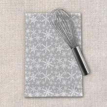 Load image into Gallery viewer, Gray Snowflakes Tea Towel