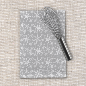 Gray Snowflakes Tea Towel [Wholesale]