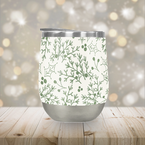 Green Christmas Branch Stemless Wine Tumbler [Wholesale]