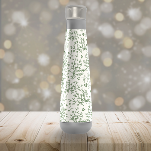 Green Christmas Branch Peristyle Water Bottle