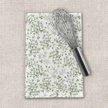 Load image into Gallery viewer, Green Christmas Branch Tea Towel [Wholesale]