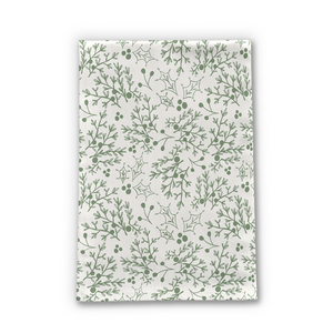 Green Christmas Branch Tea Towel [Wholesale]