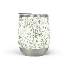Load image into Gallery viewer, Green Christmas Branch Stemless Wine Tumbler