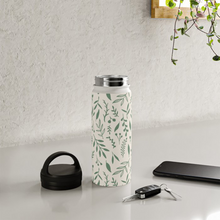 Load image into Gallery viewer, Green Falling Leaves Handle Lid Water Bottle