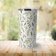 Load image into Gallery viewer, Green Falling Leaves Travel Mug