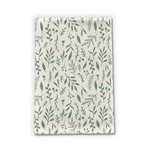 Green Falling Leaves Tea Towels [Wholesale]