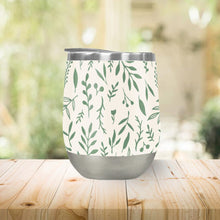 Load image into Gallery viewer, Green Falling Leaves Stemless Wine Tumblers