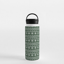 Load image into Gallery viewer, Green Snowflake Pattern Handle Lid Water Bottle