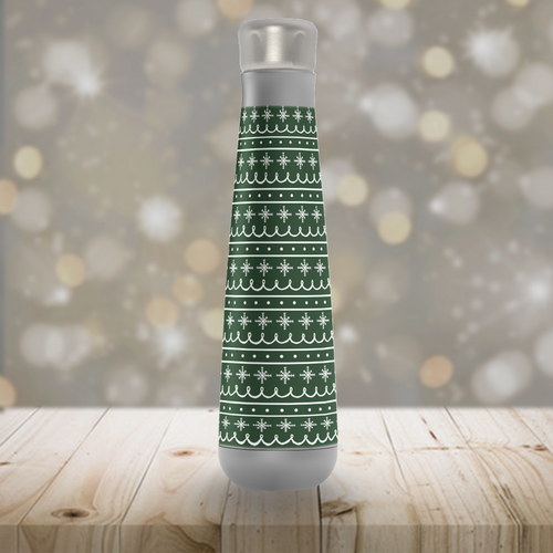 Green Snowflake Pattern Peristyle Water Bottle [Wholesale]
