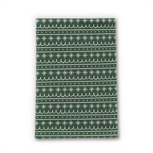 Load image into Gallery viewer, Green Snowflake Pattern Tea Towel