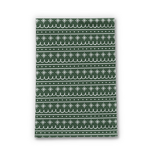 Green Snowflake Pattern Tea Towel