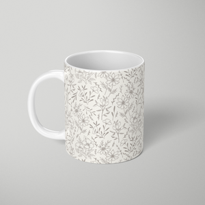 Ivory Flower Pattern - Mug