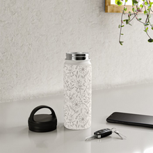 Load image into Gallery viewer, Ivory Flower Handle Lid Water Bottle