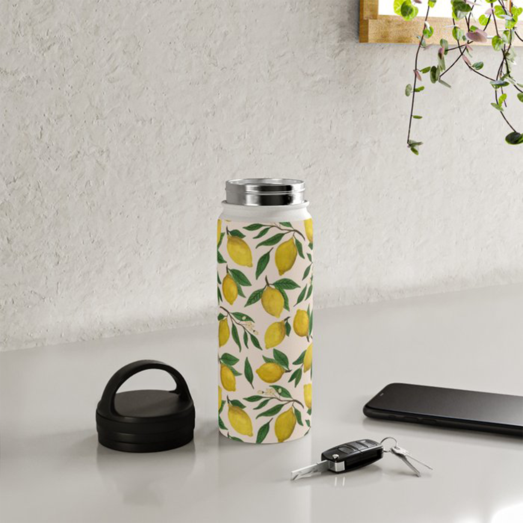 Stainless Steel Thermos Bottle - Lemon