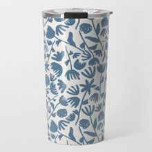 Load image into Gallery viewer, Light Blue Floral Travel Mug