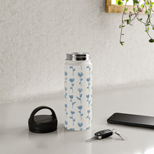 Load image into Gallery viewer, Light Blue Flower Handle Lid Water Bottle