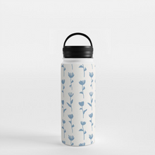 Load image into Gallery viewer, Light Blue Flower Handle Lid Water Bottle