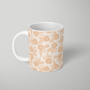 Light Orange Floral Pattern - Mug
