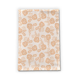 Light Orange Floral Tea Towels [Wholesale]