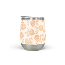 Load image into Gallery viewer, Light Orange Floral Stemless Wine Tumblers