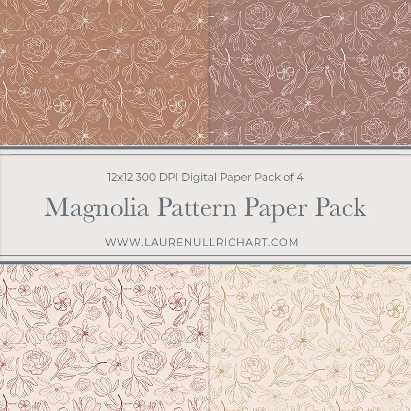 Magnolia Digital Paper Pack