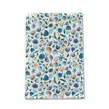 Load image into Gallery viewer, Blue Floral Tea Towel