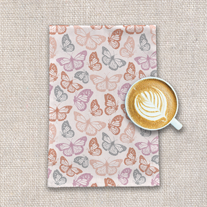 Orange and Pink Butterfly Tea Towel [Wholesale]