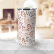 Load image into Gallery viewer, Orange &amp; Pink Butterfly Travel Mug