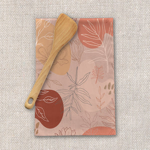 Pink Abstract Desert Tea Towel