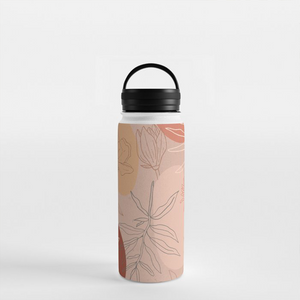 Pink Abstract Desert Handle Lid Water Bottle