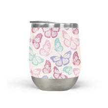 Load image into Gallery viewer, Pink Butterfly Stemless Wine Tumblers