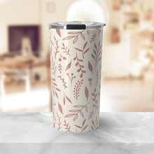 Load image into Gallery viewer, Pink Falling Leaves Travel Mug