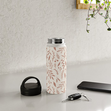 Load image into Gallery viewer, Pink Falling Leaves Handle Lid Water Bottle