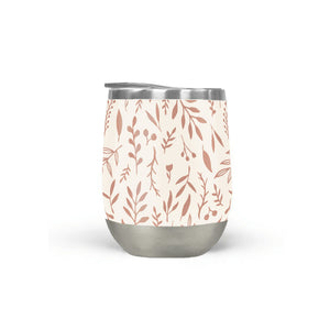 Pink Falling Leaves Stemless Wine Tumblers