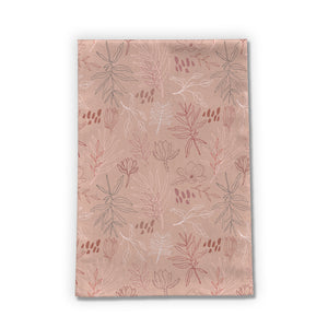 Pink Desert Leaf Tea Towel
