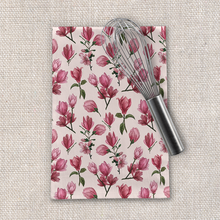 Load image into Gallery viewer, Pink Magnolia Blossoms Tea Towel [Wholesale]