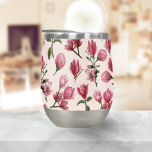 Load image into Gallery viewer, Pink Magnolia Blossoms Stemless Wine Tumbler