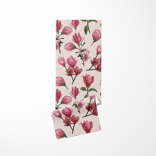 Pink Magnolia Blossom Yoga Mat