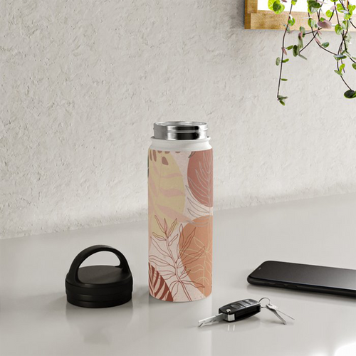 Pink Terracotta Handle Lid Water Bottle
