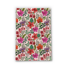 Load image into Gallery viewer, Pink Tropical Flower Tea Towel