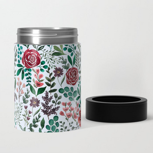 Pink and Purple Flowers Can Cooler/Koozie