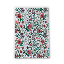Load image into Gallery viewer, Pink and Purple Flowers Tea Towel