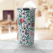 Load image into Gallery viewer, Pink and Purple Flowers Travel Mug