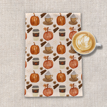 Load image into Gallery viewer, Pumpkin Spice Coffee Tea Towel [Wholesale]