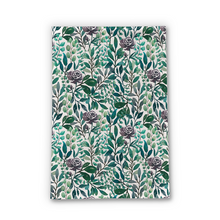 Load image into Gallery viewer, Purple Flowers and Eucalyptus Leaves Tea Towel [Wholesale]