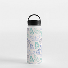 Load image into Gallery viewer, Purple &amp; Green Butterfly Handle Lid Water Bottle