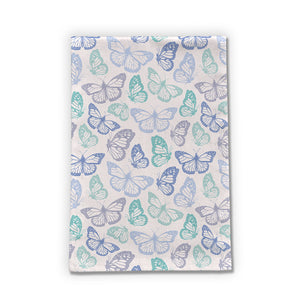 Purple and Green Butterfly Tea Towels