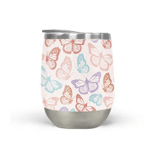 Rainbow Butterfly Stemless Wine Tumblers