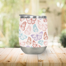 Load image into Gallery viewer, Rainbow Butterfly Stemless Wine Tumblers